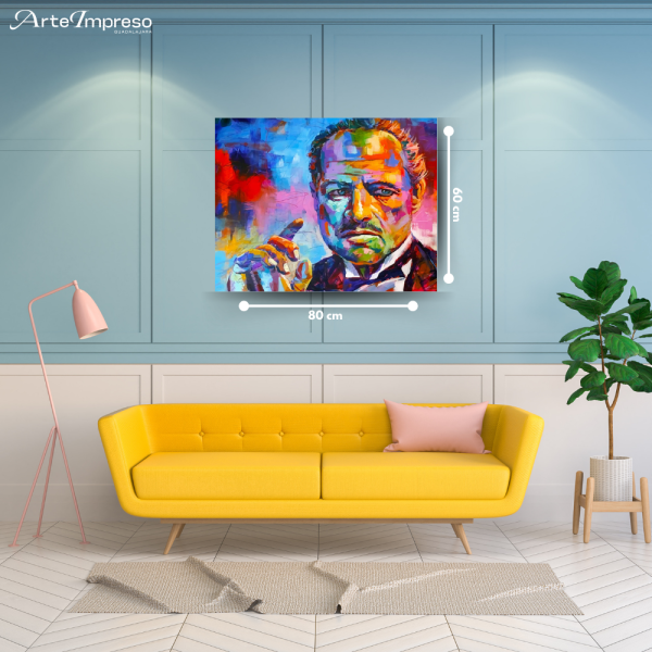 El Padrino con la mano arriba, multicolor